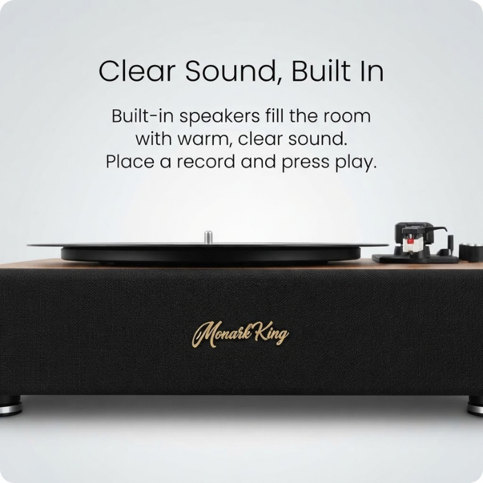 Retro Bluetooth Vinyl Record Player with Built-in Speakers