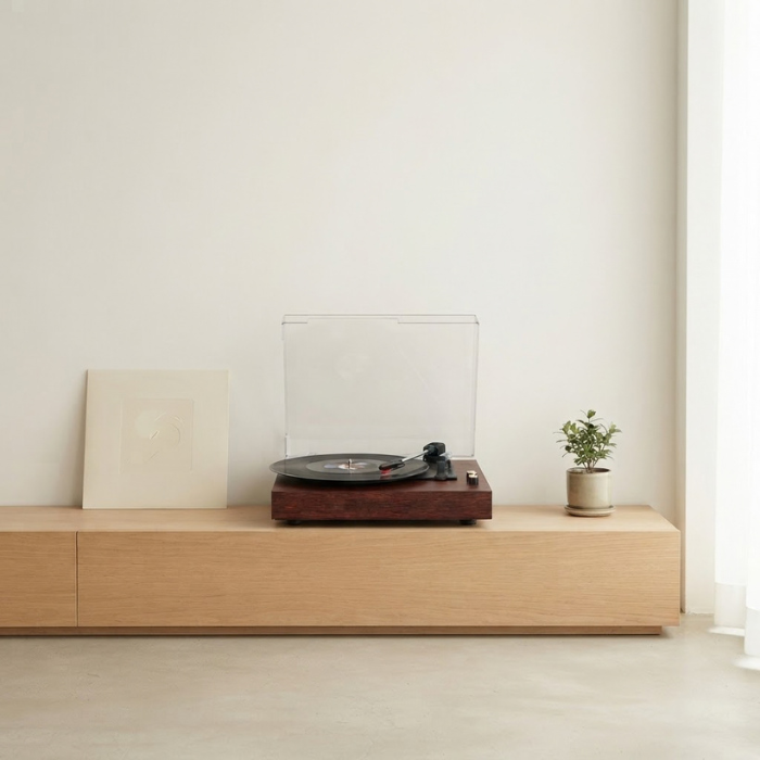 Retro Bluetooth Record Player – 3-Speed Vinyl Turntable with Speakers