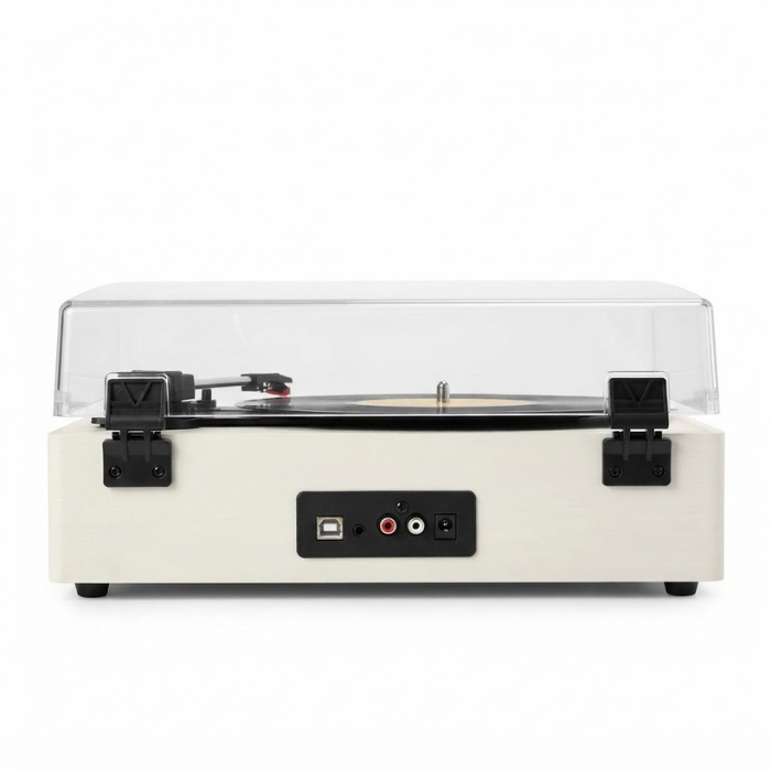 Retro Bluetooth Vinyl Record Player with Built-in Speakers, White