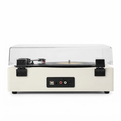 Retro Bluetooth Vinyl Record Player with Built-in Speakers, White
