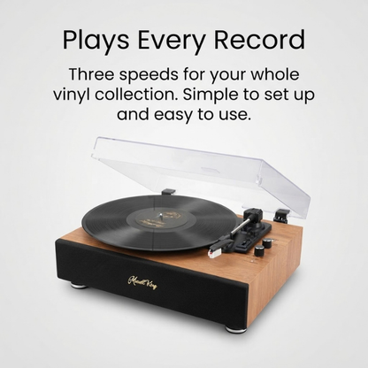 Retro Bluetooth Vinyl Record Player with Built-in Speakers