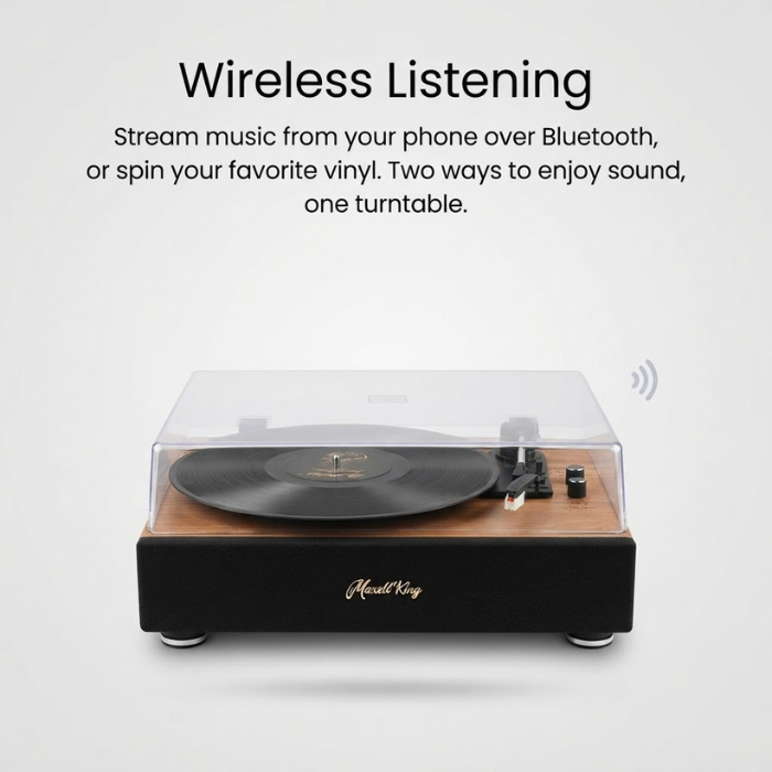 Retro Bluetooth Vinyl Record Player with Built-in Speakers