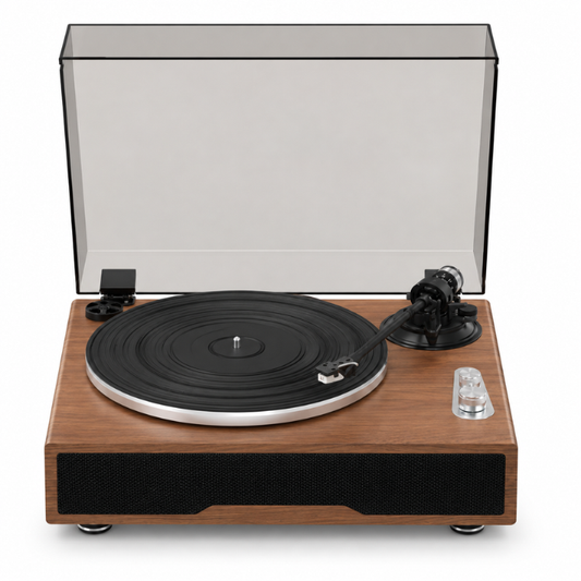 Belt Drive Bluetooth Record Player with 4 Speakers